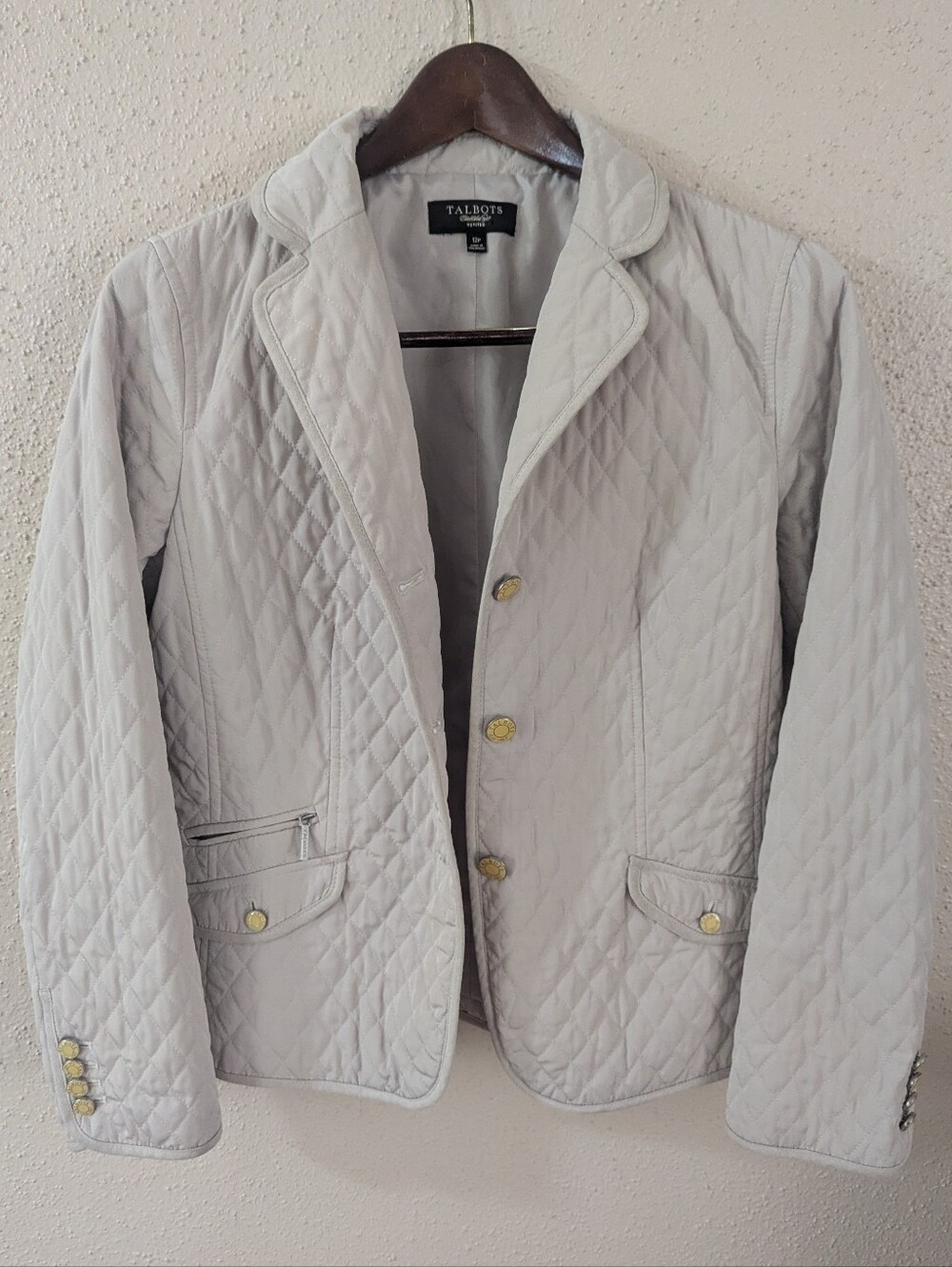 Women's Tabolts Quilted Off-White Jacket Size Small